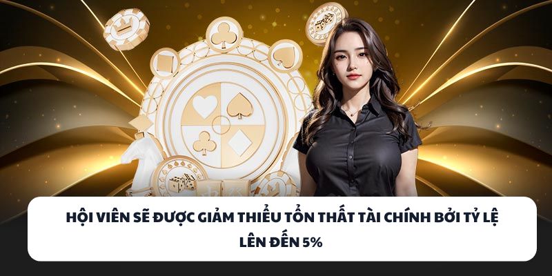 Hội viên sẽ được giảm thiểu tổn thất tài chính bởi tỷ lệ lên đến 5% 