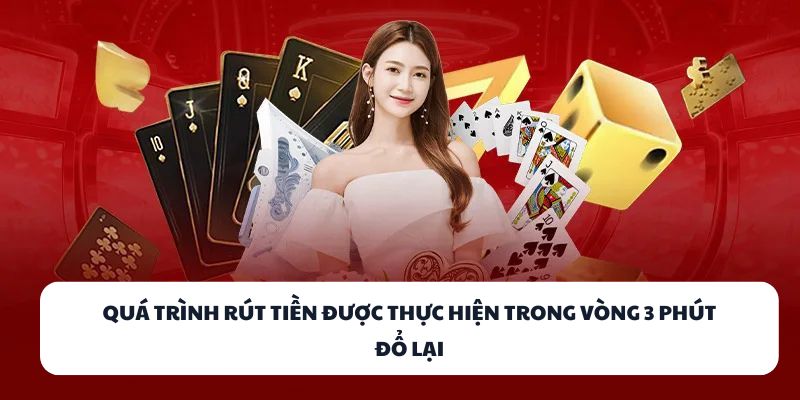Quá trình rút tiền được thực hiện trong vòng 3 phút đổ lại