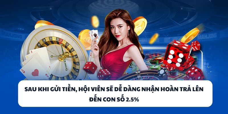 2BONG88 - Địa Chỉ Game Bài Đổi Thưởng Uy Tín Cho Mọi Nhà 3 Sau khi gửi tiền, hội viên sẽ dễ dàng nhận hoàn trả lên đến con số 2.5%